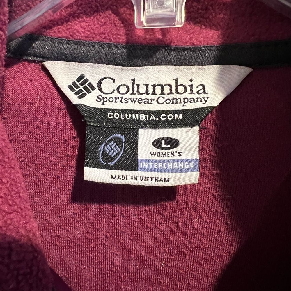 COLUMBIA ZipUp Fleece Jacket w Pockets - Merlot Red - Picture 3 of 9